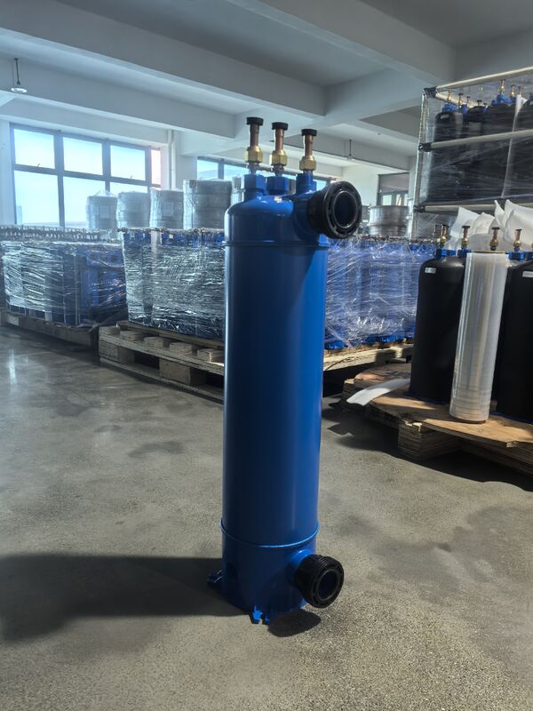 কাজের তাপমাত্রা সীমা ০ থেকে ৪৫ ডিগ্রি সেলসিয়াস পুল হিট এক্সচেঞ্জার MHTA-7 অনুভূমিক বা উল্লম্ব স্থাপন টিউব ইন পিভিসি শেল কাঠামো সমন্বিত