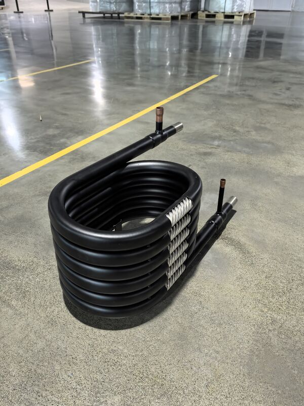 স্টেইনলেস স্টীল কোএক্সিয়াল তাপ এক্সচেঞ্জার 4.2 এমপিএ রেফ্রিজারেন্ট চাপ এবং কাস্টমাইজযোগ্য আকারের সাথে