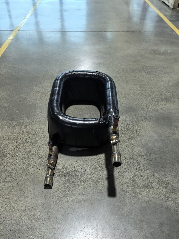 Stainless Steel Shell Coaxial Heat Exchanger with Copper Tube Inner Tube for 4.2Mpa Refrigerant Pressure